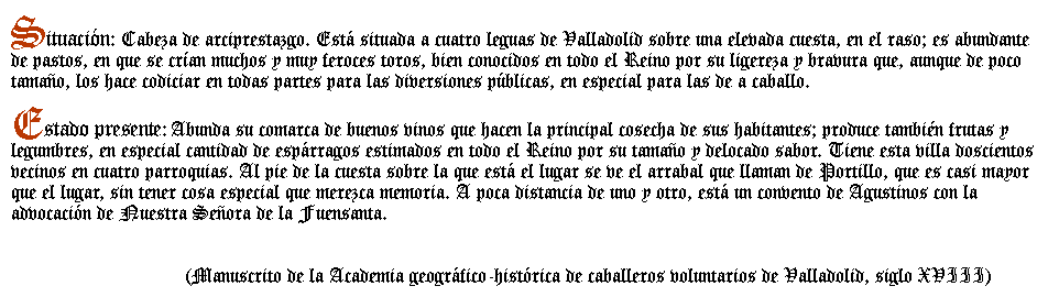Manuscrito de la Academia geográfico-histórica de caballeros voluntarios de Valladolid, siglo XVIII